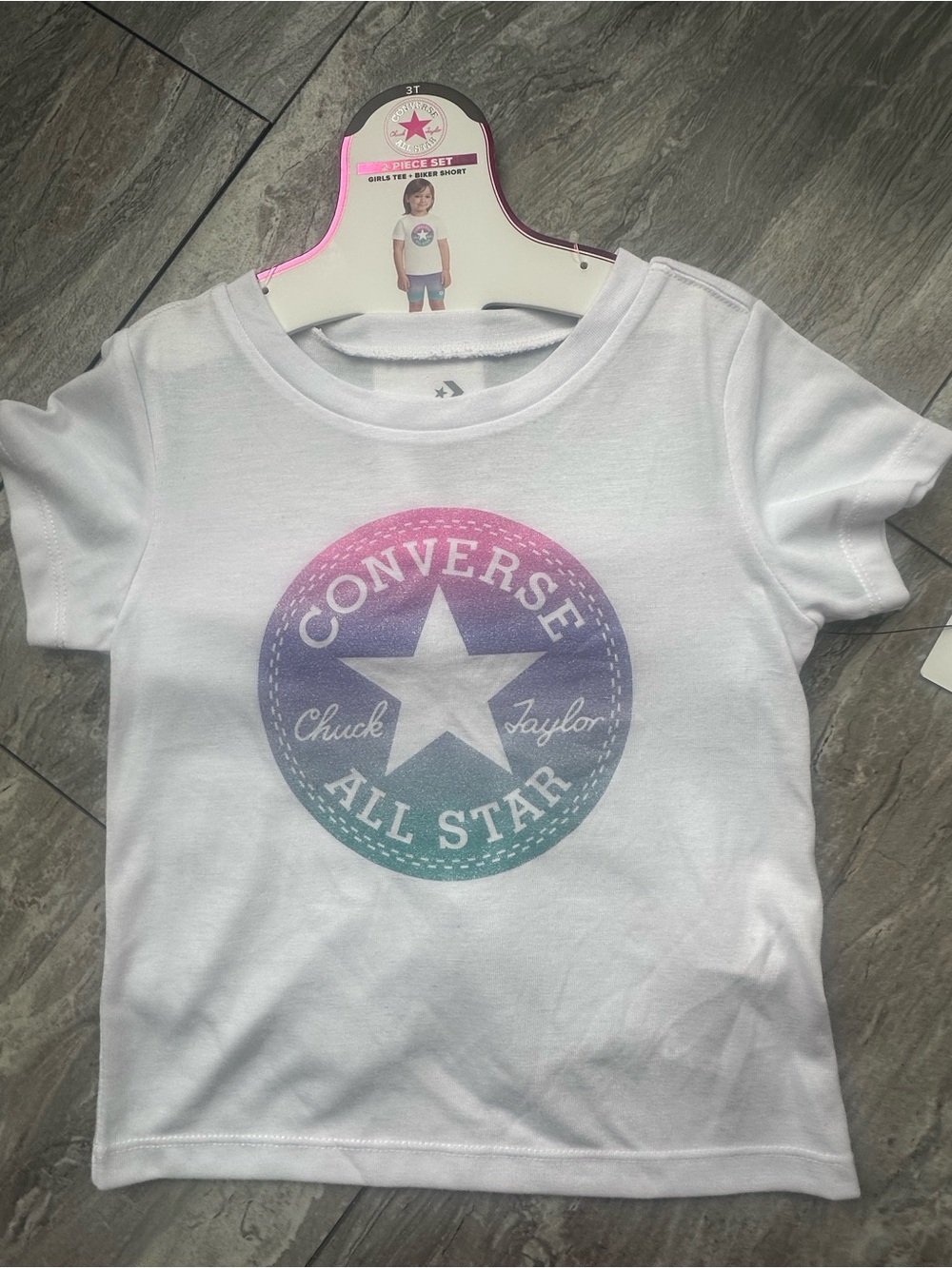Converse Tee + Biker Short Set 3T